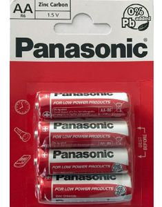 4 stk Panasonic AA Zink Carbon Batterier