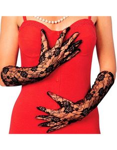 Lange Svarte Blondehansker