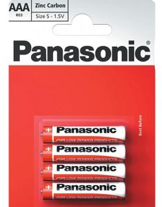 DATOVARE - 4 stk Panasonic AAA Zink Carbon Batterier (01.03.2026)
